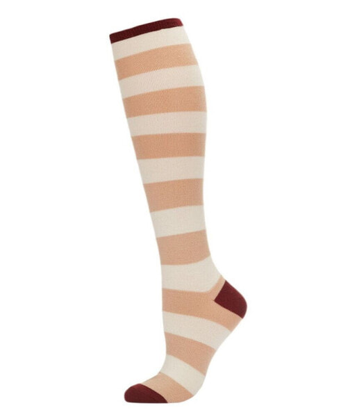 Women's Shaded Stripes Cashmere Blend Knee High Socks