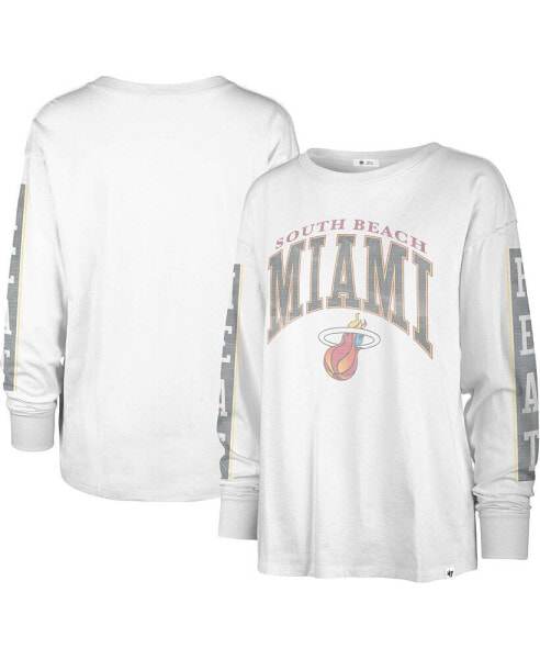 Women's White Miami Heat City Edition SOA Long Sleeve T-shirt