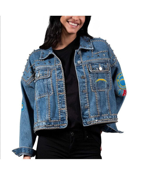 Women's Los Angeles Chargers First Finish Medium Denim Full-Button Jacket