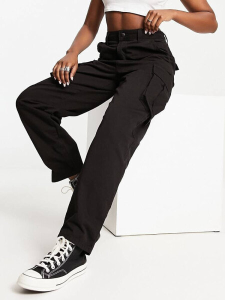 Dr Denim Bella cargo trousers in black