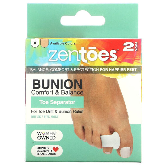 Ортопедические разделители для пальцев ZenToes, 2 шт., один размер для большинства