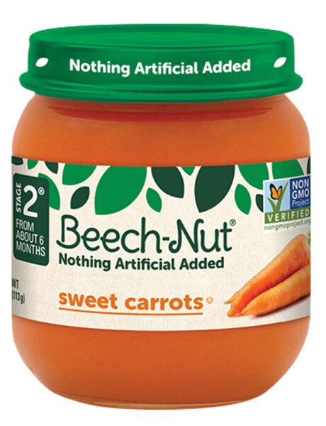 Детское пюре Beech-Nut 10 шт, от 6 месяцев, сладкая морковь