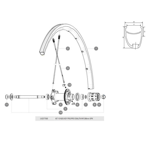 MAVIC Kysrium Pro/Pro Exalith 2013 Rear Left 10 Units Spokes