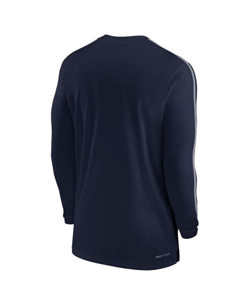 Men's Navy Arizona Wildcats 2024 Sideline Coach UV Performance Long Sleeve T-Shirt