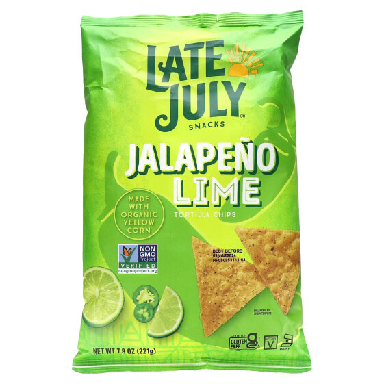 Late July, Snacks, чипсы из тортильи, халапеньо и лайм, 221 г (7,8 унции)