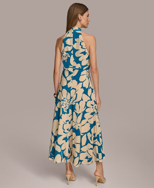 Women's Floral-Print Halter-Neck Dress