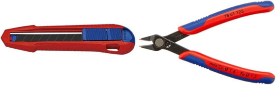 KNIPEX CutiX® 90 10 165 BK Utility Knife with Stabilisation Rail Blade Lock 18 mm Snap Off Blade Cutter Knife Carpet Knife