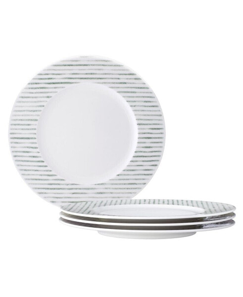 Hammock Stripes Rim Salad Plates, Set of 4