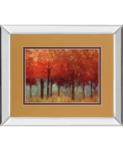 Red Forest by Asia Jensen Mirror Framed Print Wall Art, 34" x 40"