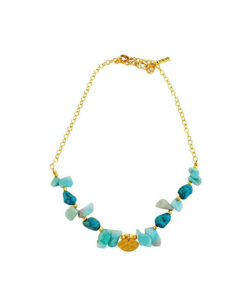 Women's Ain Necklace with Turquoise and Amazonite Stones
