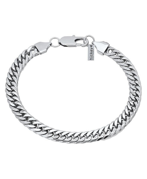 Stainless Steel Wide Flattened Curb Chain Bracelet