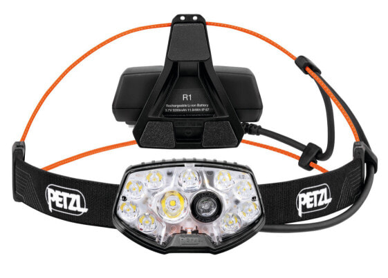 Petzl NAO RL, Headband flashlight, Black, Orange, Buttons, IPX4, Battery level, CE