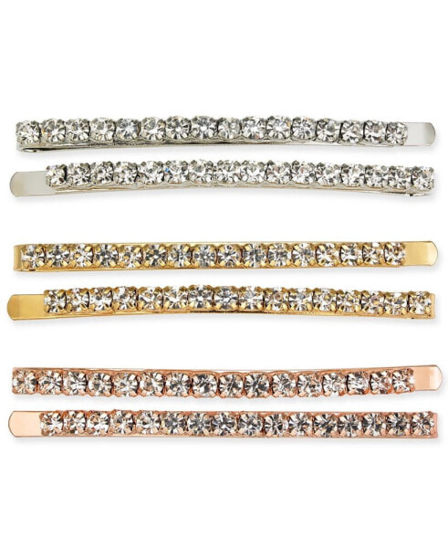 Tri-Tone 6-Pc. Set Crystal Bobby Pins, Created for Macy's