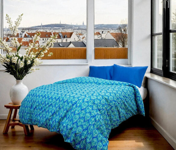 Indian Block Print- Recycled Plastic/Sustainable Cotton King Size Duvet Cover Set