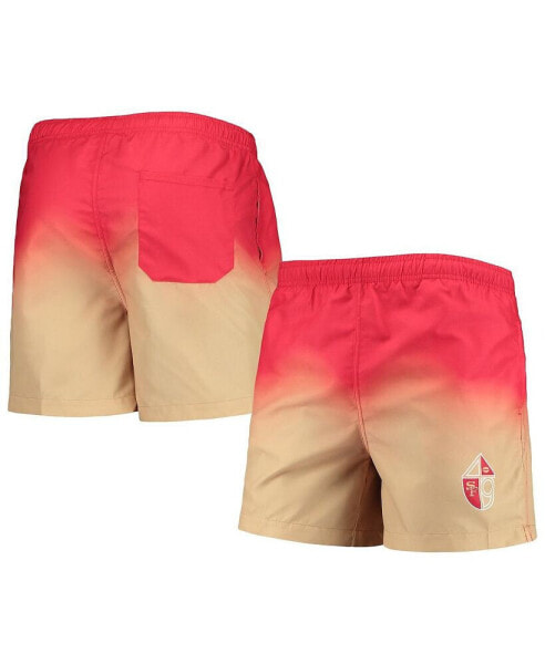 Men's Scarlet San Francisco 49ers Retro Dip-Dye Swim Shorts