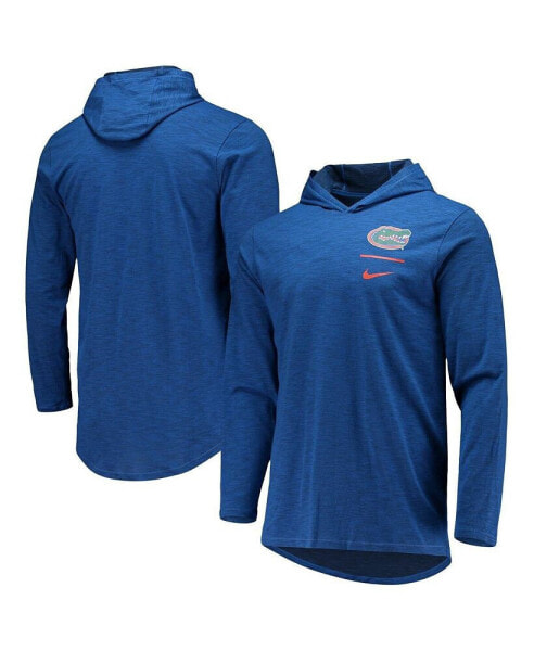 Men's Royal Florida Gators Slub Space-Dye Performance Long Sleeve Hoodie T-shirt