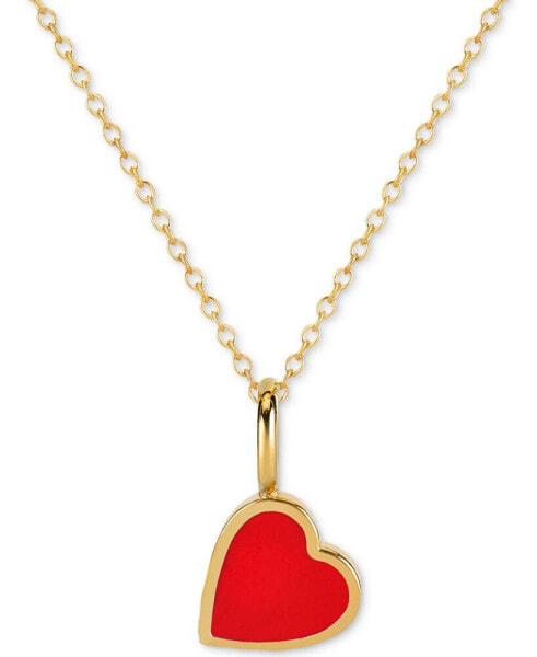Sarah Chloe love Count™ Enamel Heart 16"-18" Pendant Necklace in 14k Gold Over Sterling Silver