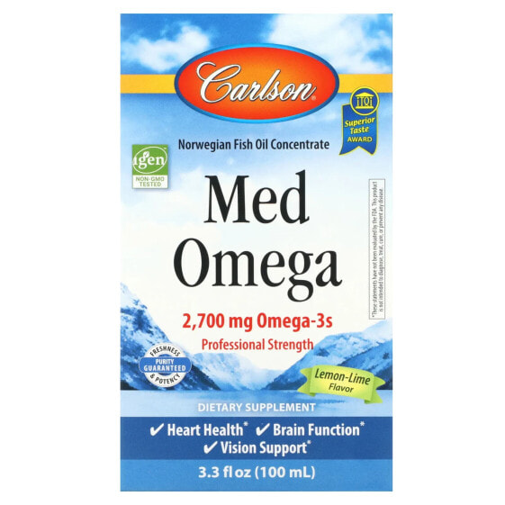 Омега-3, 6, 9, лимонно-лимонный, 2 700 мг, 100 мл, Carlson