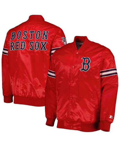 Men's Red Boston Red Sox Pick and Roll Satin Varsity Full-Snap Jacket