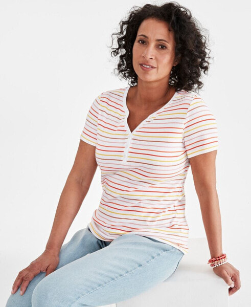 Топ Style & Co Striped Henley