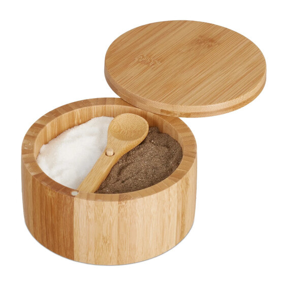 Хранение продуктов Relaxdays солонка с крышкой из бамбука