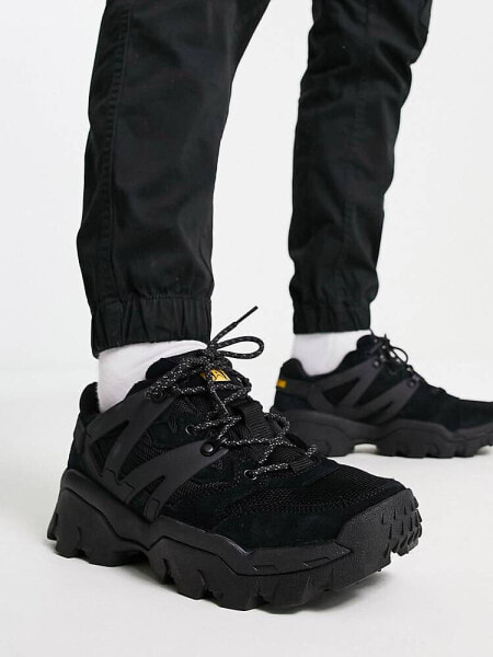 CAT Reactor chunky lace up trainers in black