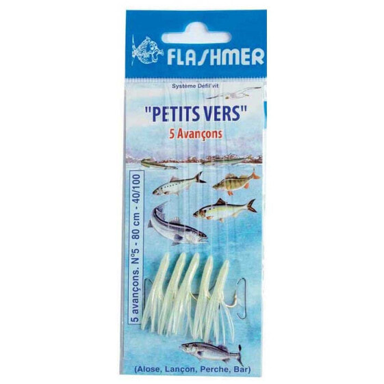 FLASHMER Petits Vers Feather Rig Crevette