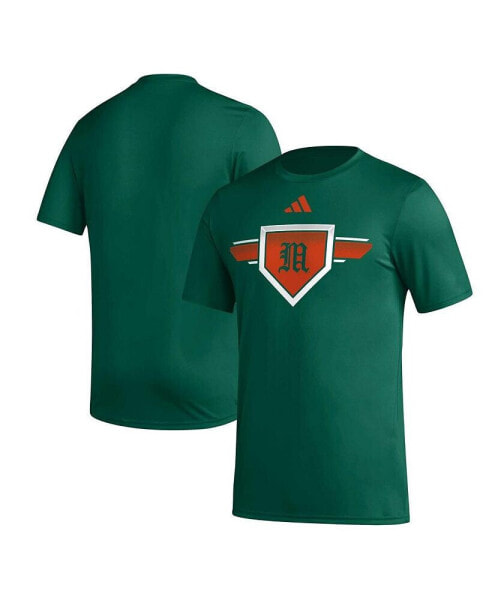Men's Green Miami Hurricanes 2023/24 AEROREADY Homeland Plate Pregame T-shirt