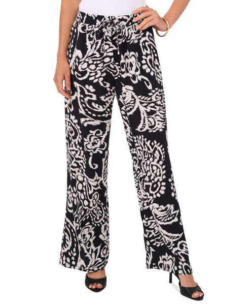 Women's Printed Wide-Leg Pull-On Pants