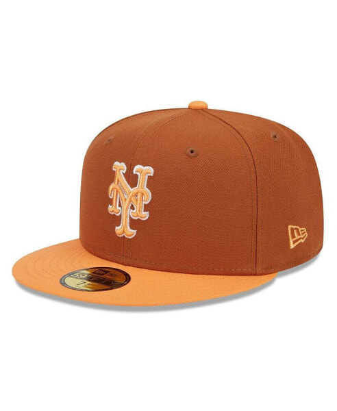 Men's Brown/Orange New York Mets Spring Color Basic Two-Tone 59FIFTY Fitted Hat