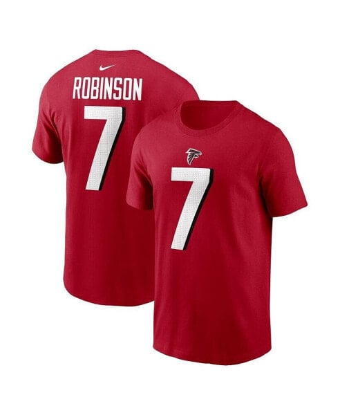 Men's Bijan Robinson Red Atlanta Falcons Player Name and Number T-shirt