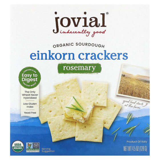 Organic Sourdough Einkorn Crackers, Rosemary, 4.5 oz (128 g)