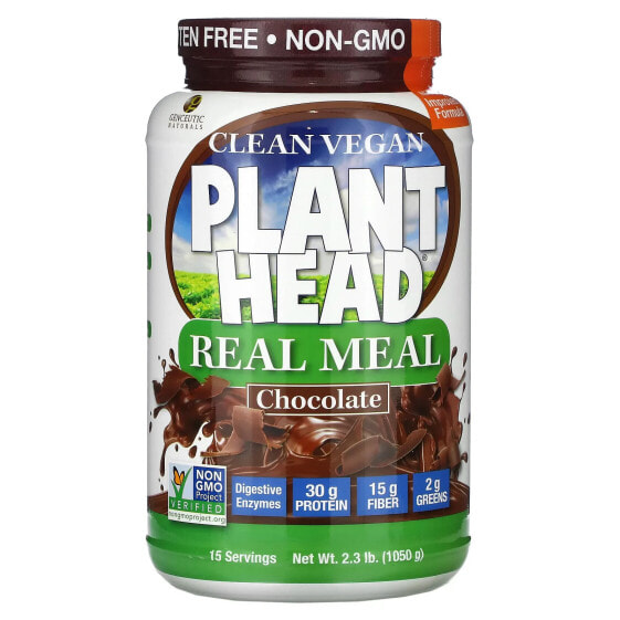 Растительный протеин Genceutic Naturals Clean Vegan Plant Head шоколадный 2,3 фунта (1050 г)