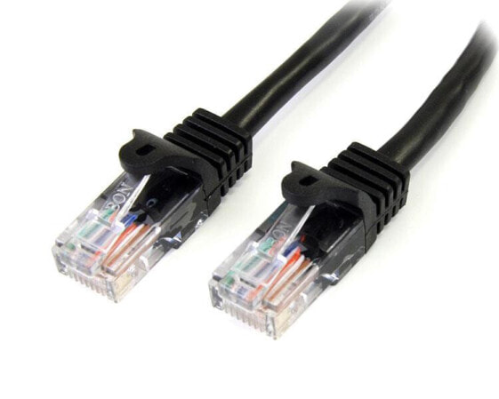 Cat5e Patch Cable with Snagless RJ45 Connectors - 5 m - Black - 5 m - Cat5e - U/UTP (UTP) - RJ-45 - RJ-45