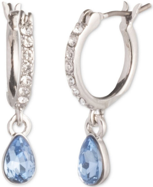 Crystal Huggie Hoop Small Drop Earrings