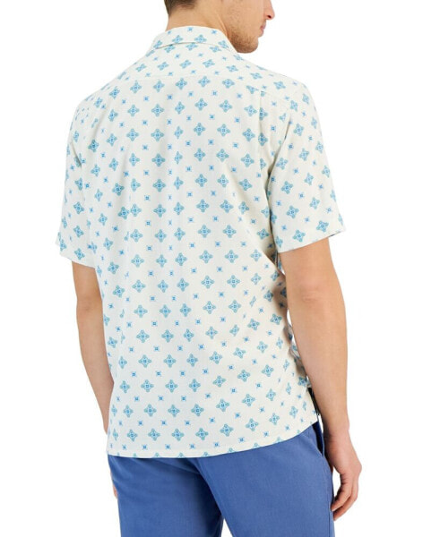 Men's Urman Regular-Fit Medallion-Print Button-Down Camp Shirt, Created for Macy's