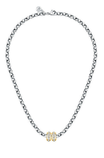 Luxury steel bicolor necklace Drops SCZ1262