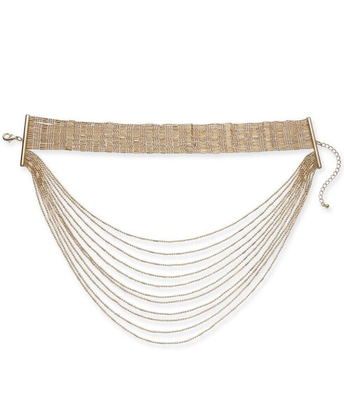 Gold-Tone Layered Choker Necklace, 12" + 3" extender, Created for Macy's