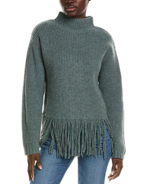 Alashan Cashmere Hadley Mock Shaker Fringe Wool Sweater Women's