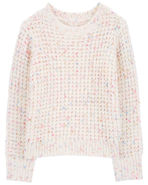 Kid Confetti Waffle-Knit Sweater 7