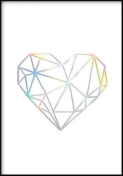 Geometrisches Herz Holo Poster