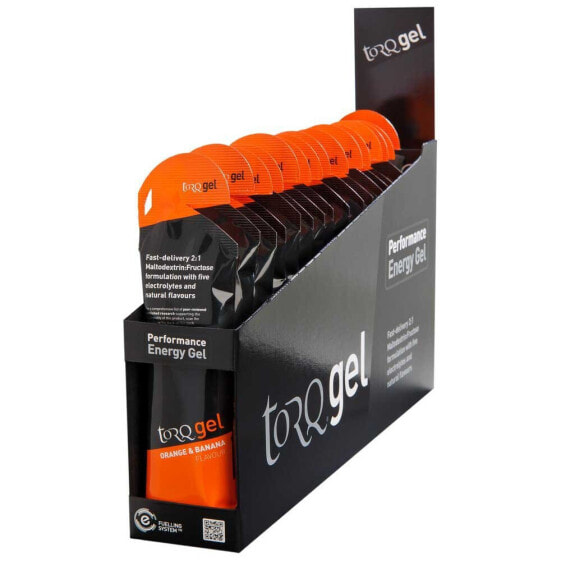 TORQ 45g 15 Units Orange&Banana Energy Gels Box