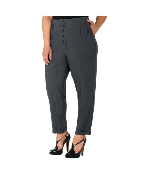 Plus Size Hollywood Waist Cropped Carrot Pants