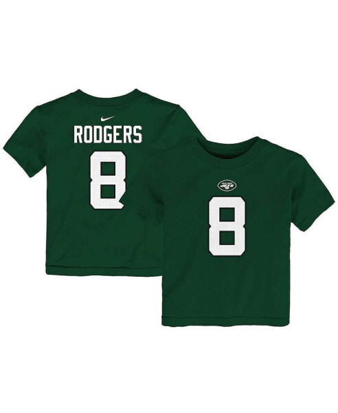 Toddler Boys and Girls Aaron Rodgers Green New York Jets Player Name and Number T-shirt