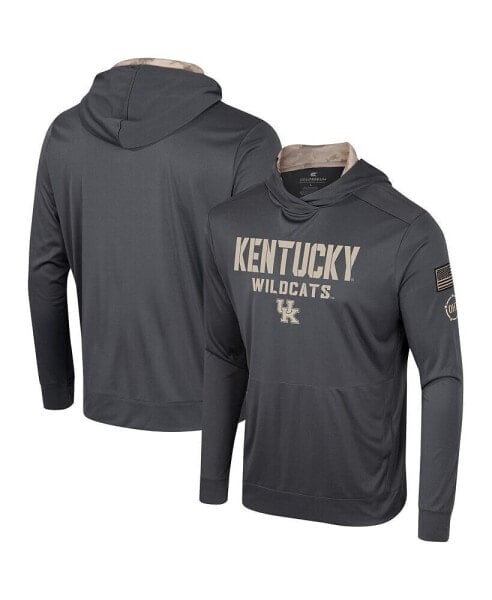 Men's Charcoal Kentucky Wildcats OHT Military-Inspired Appreciation Long Sleeve Hoodie T-shirt