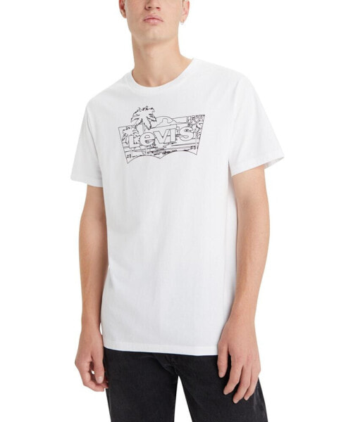 Men's Classic-Fit Logo Outline Graphic T-Shirt