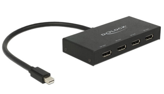 Delock 87693, DisplayPort, 4x DisplayPort, 1x mini Displayport, Black, Metal, 0.3 m