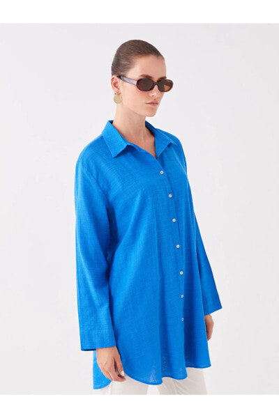 Düz Uzun Kollu Kadın Gömlek Tunik
