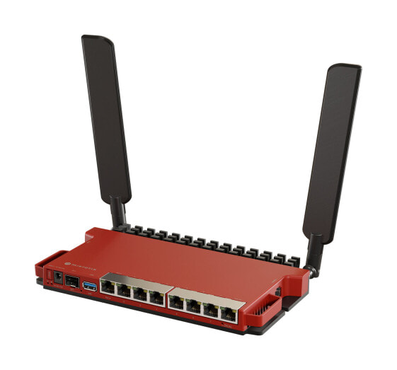 MikroTik L009UiGS-2HaxD-IN - Wi-Fi 6 (802.11ax) - Single-band (2.4 GHz) - Ethernet LAN - Red - Tabletop router