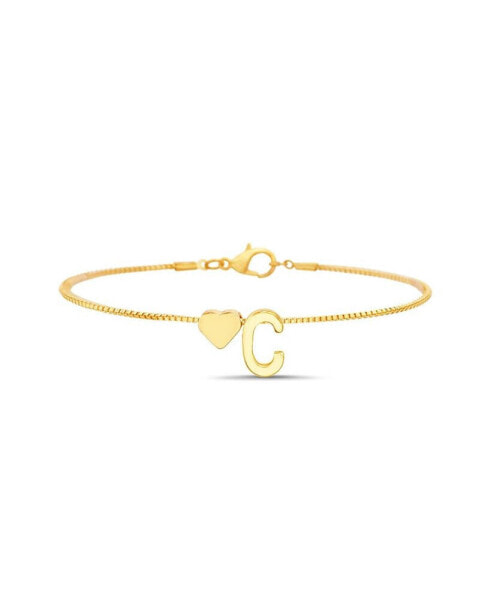 Gold-Tone Letter Initial and Heart Bracelet